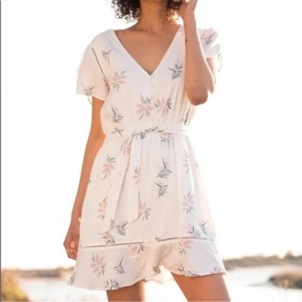 Faherty White Floral Mini Dress